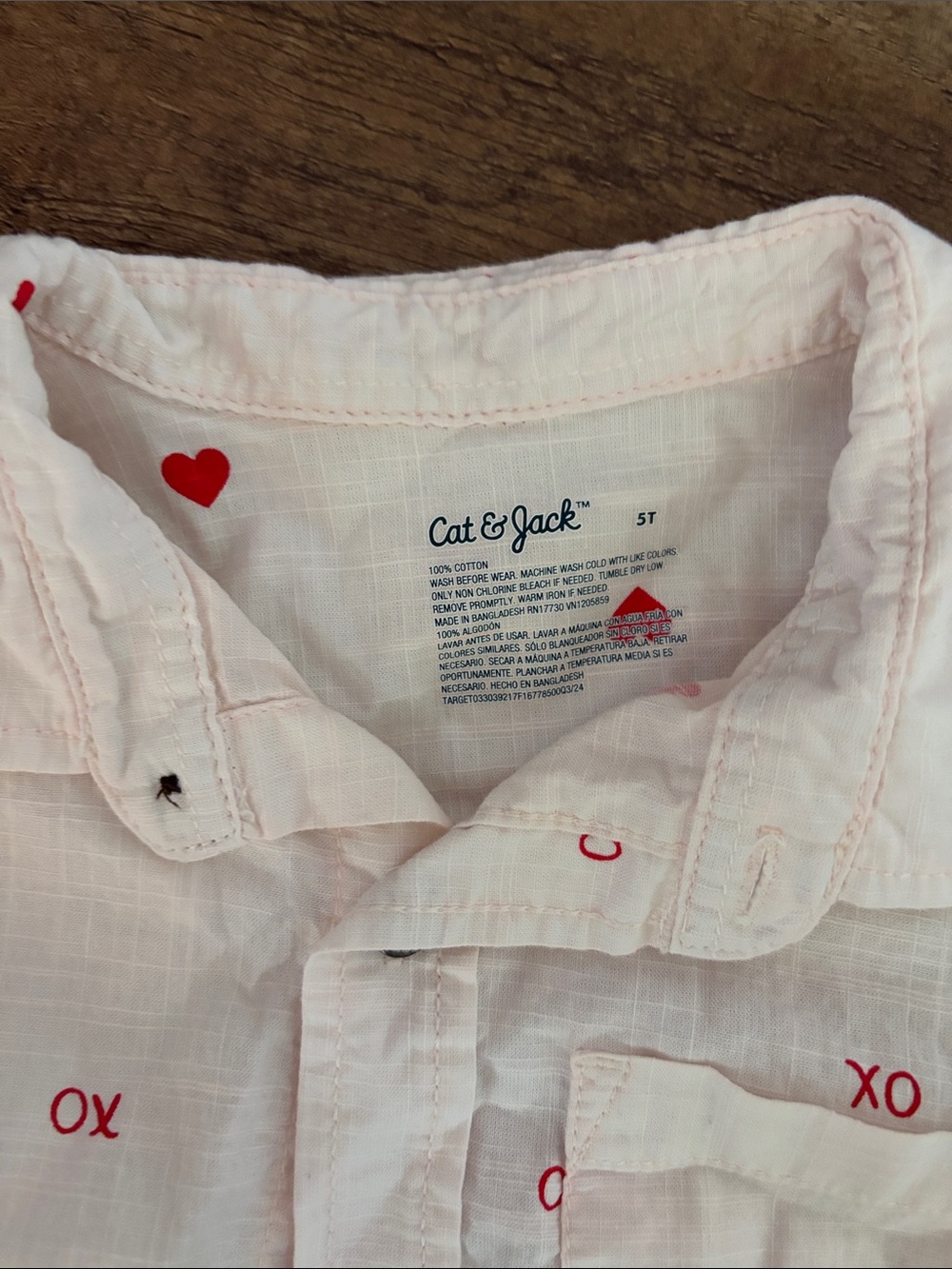 Cat & Jack Valentines Button Up - Picture 2 of 2